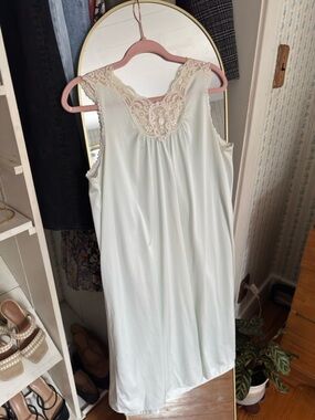 Vintage Shadlowline Lace-Trim Chemise Slip Dress